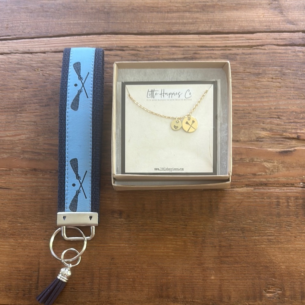 Blue and Black Keychain